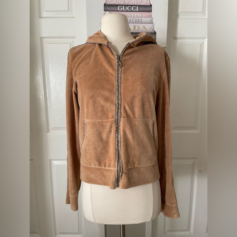 Neiman Marcus Tan Bomber Jacket Size M